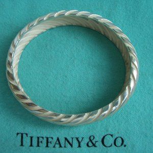 Tiffany & Co. Sterling Silver Grooved Bangle Bracelet